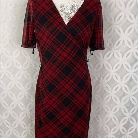 Lauren by Ralph Lauren Women's Plaid Georgette Dress NWT - Picture 5 of 7
